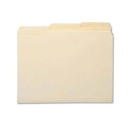 100% Recycled Manila Top Tab File Folders, 1-3-cut Tabs, Letter Size, 100-box