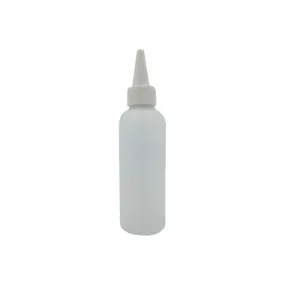 120ml HDPE Plastic Dropper Boston Bottle with White Spout Lid - No Spill Bottle