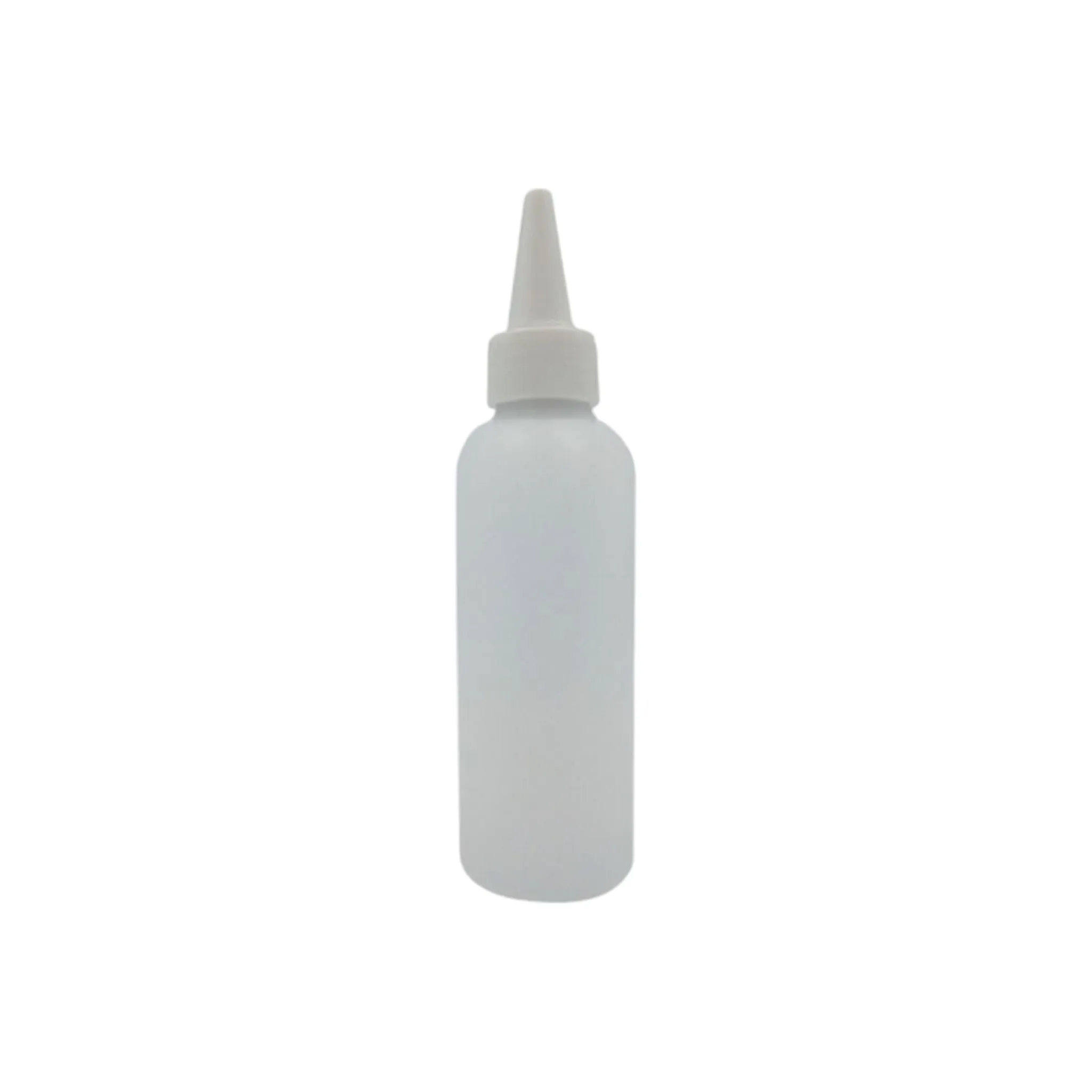 120ml HDPE Plastic Dropper Boston Bottle with White Spout Lid - No Spill Bottle