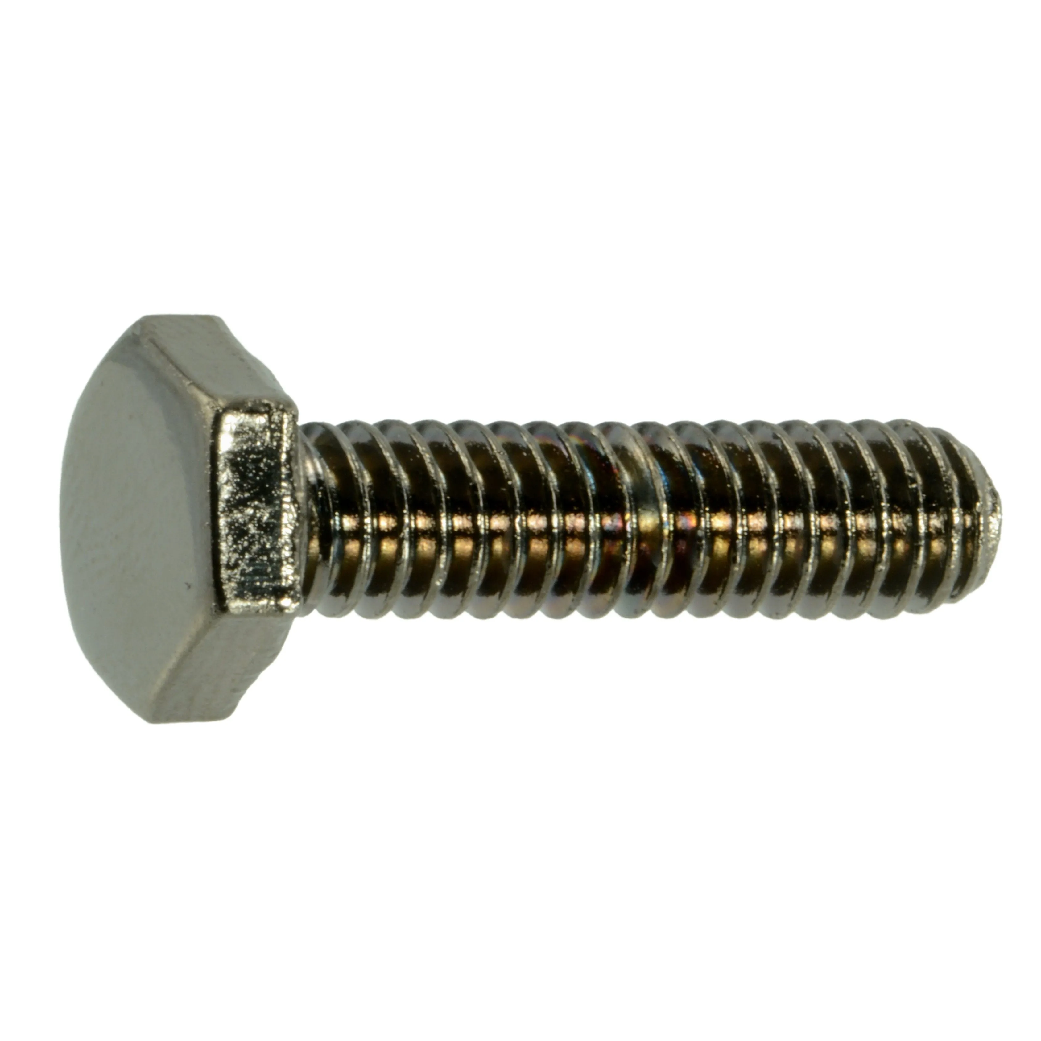 1/4"-20 x 1" Black Chrome Plated Steel Coarse Thread Hex Cap Screws (8 pcs.)