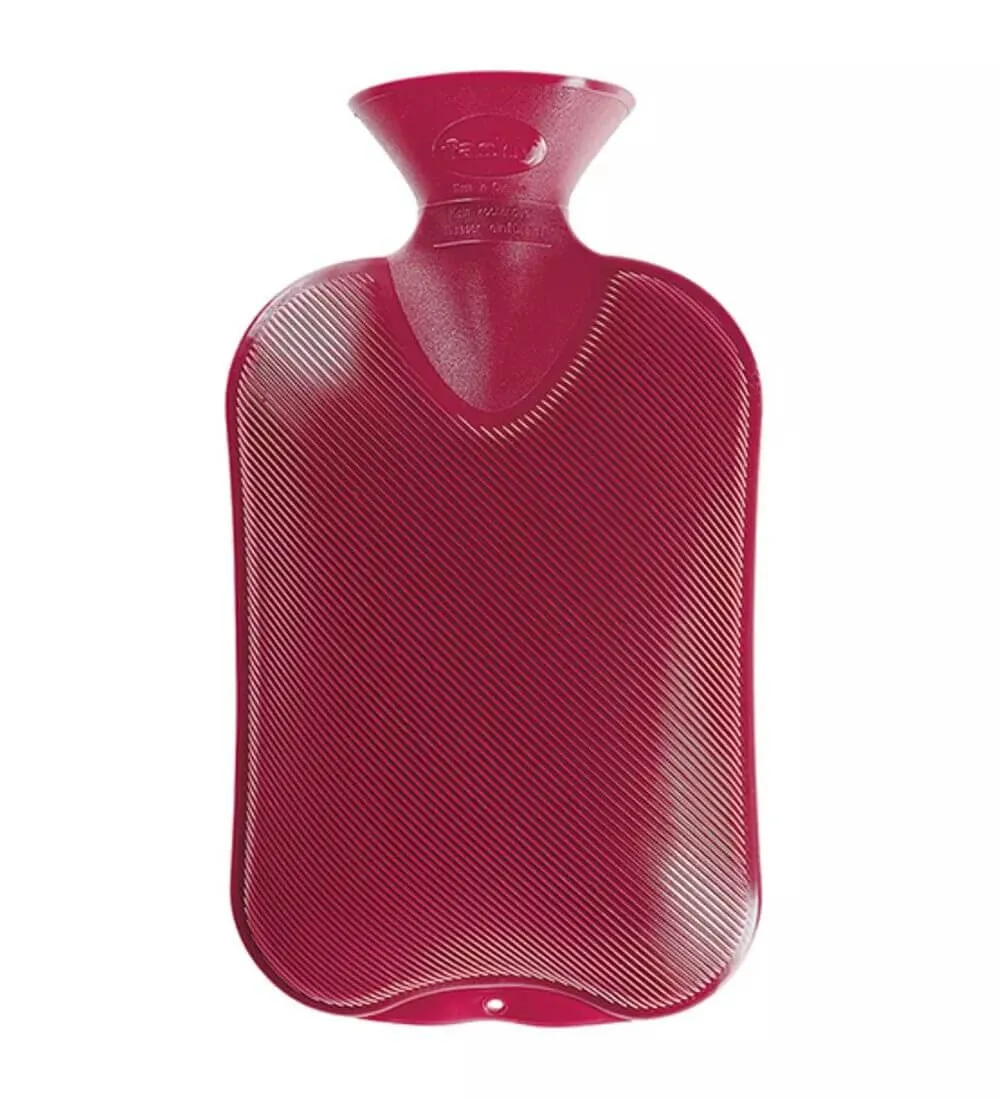 2 Litre Cranberry Double Ribbed Fashy Hot Water Bottle