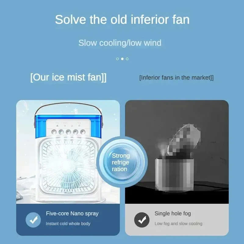 3-in-1 USB Ceiling Fan with LED Light - Portable Air Conditioner