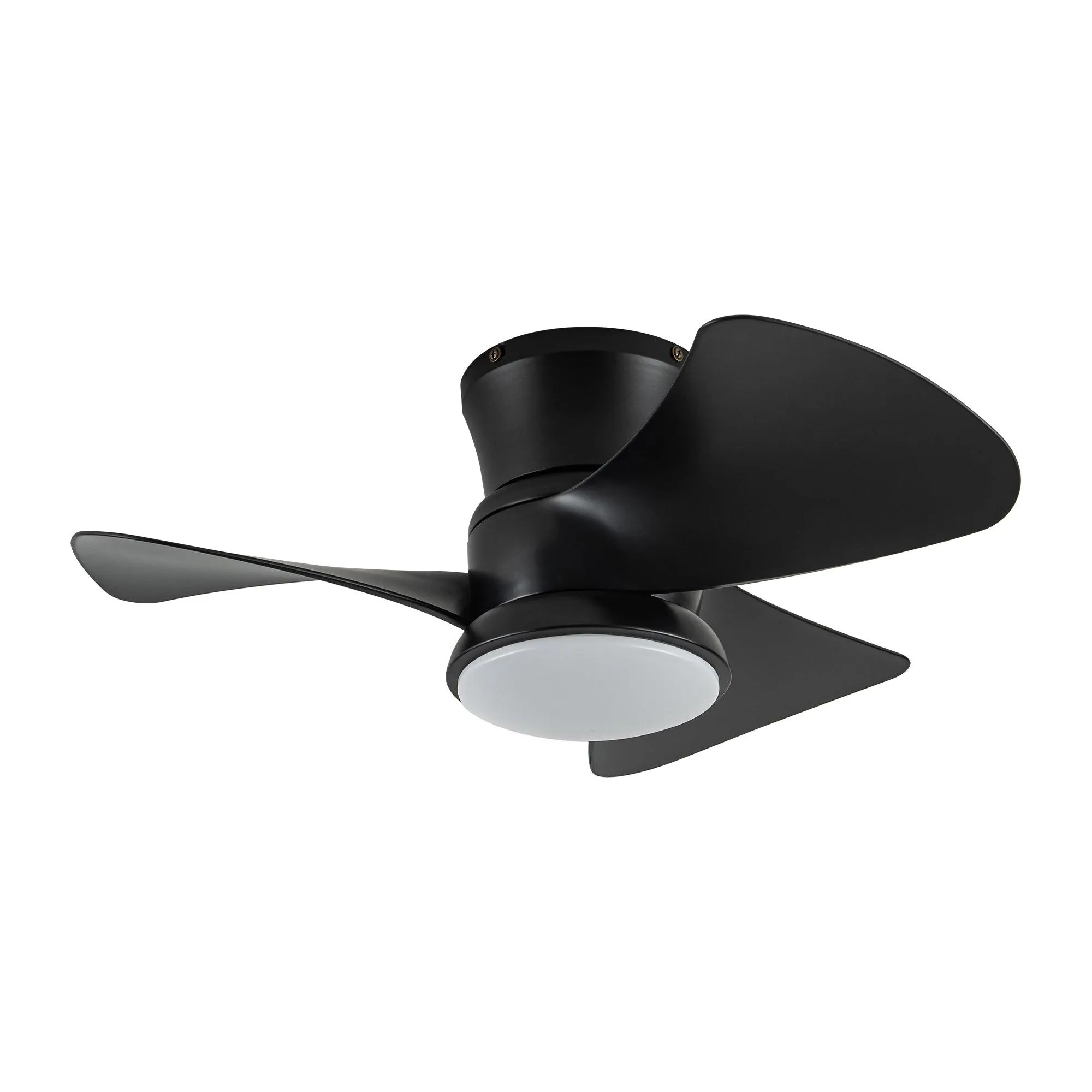 31" Mazon Modern DC Motor Flush Mount Reversible Ceiling Fan with LED Lighting and Remote Control