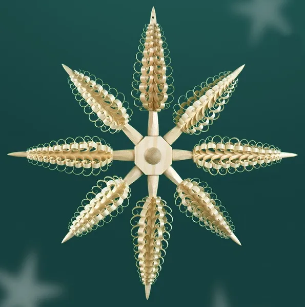 3D Shaved Tree Star Wall or Window Decoration by Martina Rudolph from Germany