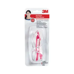 3M 47014-WV6 Multi-Purpose Safety Eyewear, Anti-Scratch Lens, Pink/White Frame