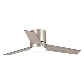 48" Satin Nickel Flush Mount Ceiling Fan with LED Lighting