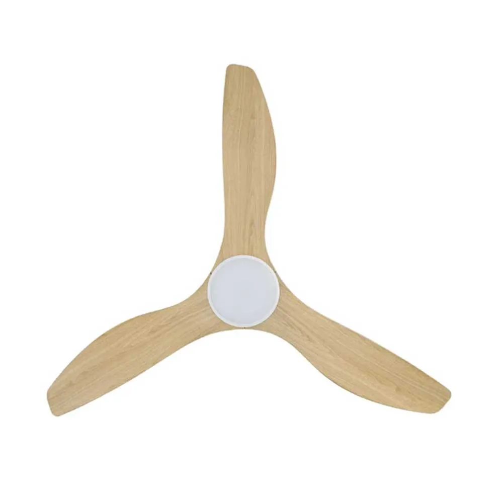 48" Surf DC Ceiling Fan and CCT Light 20w in White, Black, Oak/White or Teak/Black