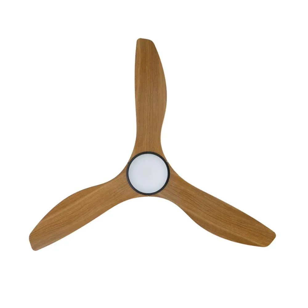 48" Surf DC Ceiling Fan and CCT Light 20w in White, Black, Oak/White or Teak/Black