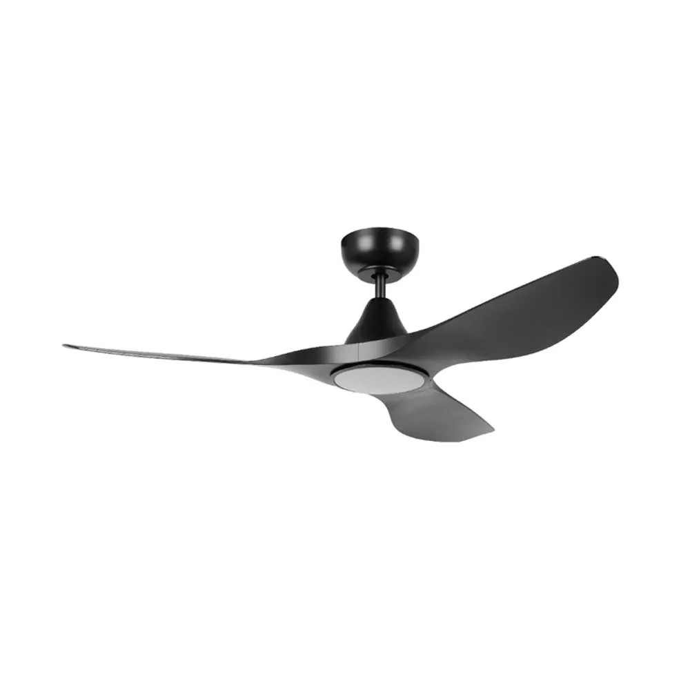 48" Surf DC Ceiling Fan and CCT Light 20w in White, Black, Oak/White or Teak/Black