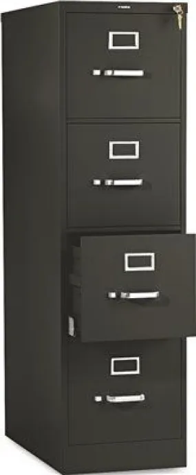 510 Series Four-Drawer Full-Suspension File Letter 52H X25D Black