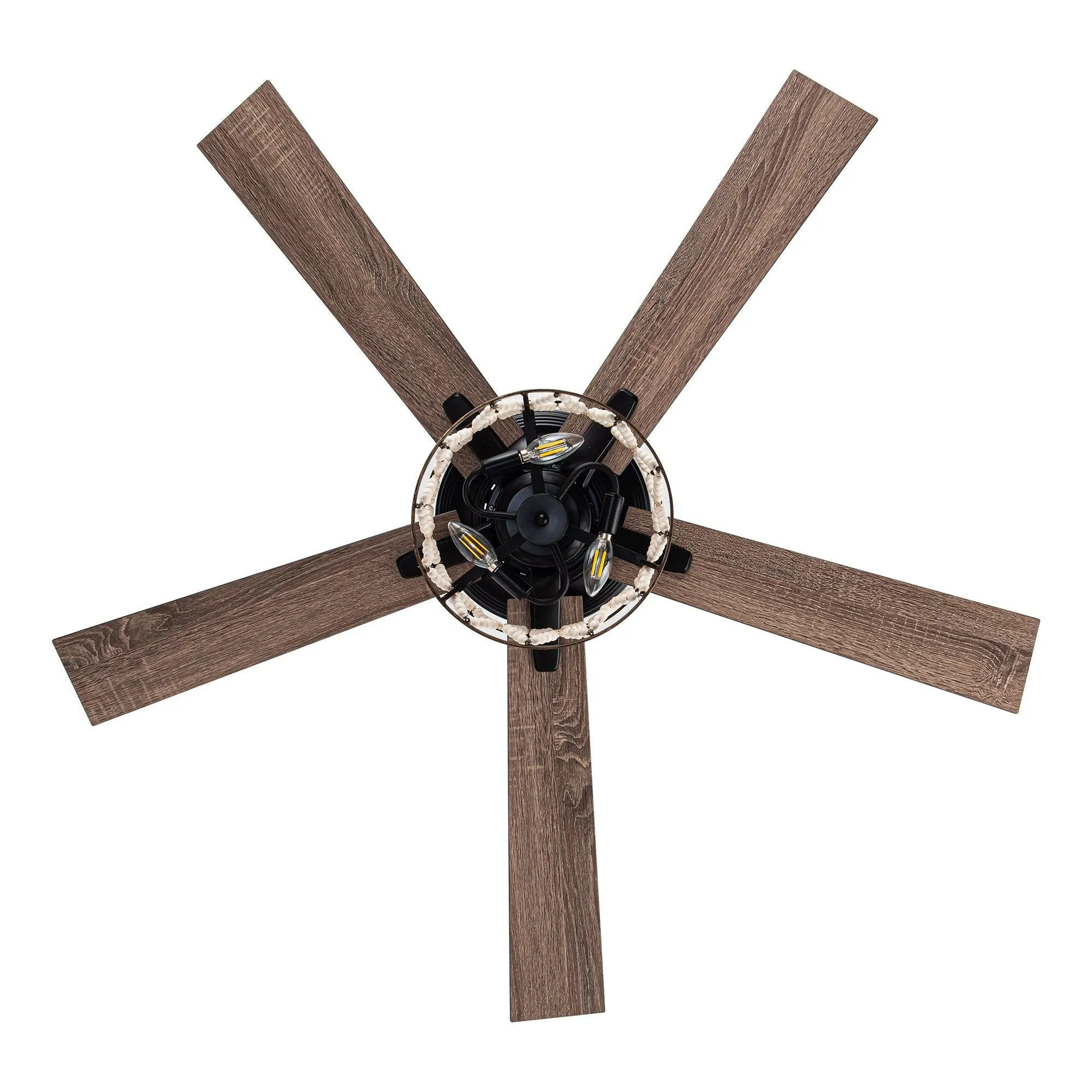 52" New Delhi Industrial Downrod Mount Reversible Ceiling Fan with Lighting and Remote Control