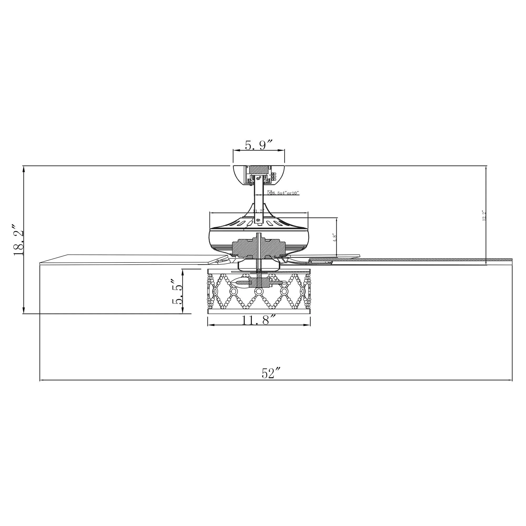 52" New Delhi Industrial Downrod Mount Reversible Ceiling Fan with Lighting and Remote Control