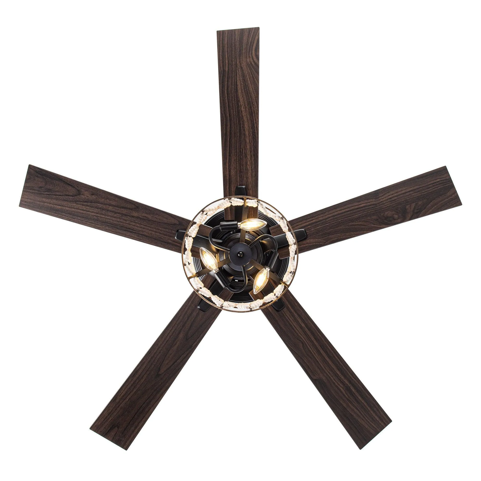 52" New Delhi Industrial Downrod Mount Reversible Ceiling Fan with Lighting and Remote Control