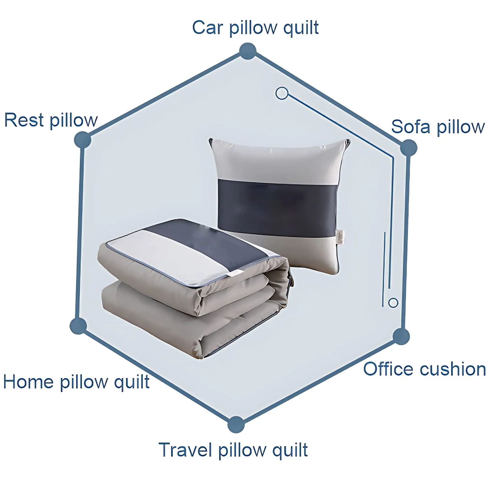 AASHRO MALL Custom Dual-Purpose car Quilt Pillow with Multi-Function for Car Office Napping Blanket Quilt Bedding 2 in 1 Cushion Pillow Portable Foldable Throw Pillow with Zipper (4)