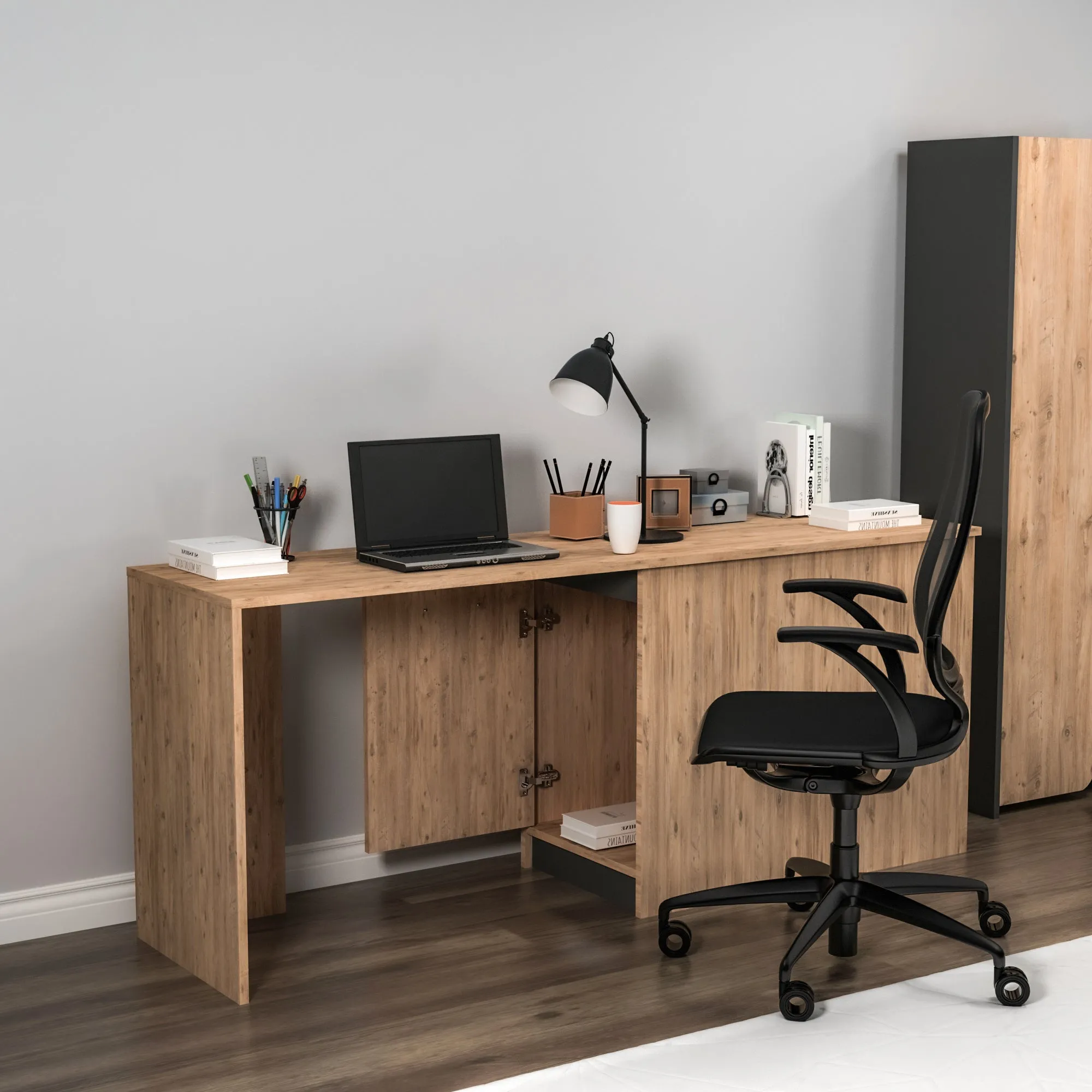 Achille Computer Desk with Cabinet