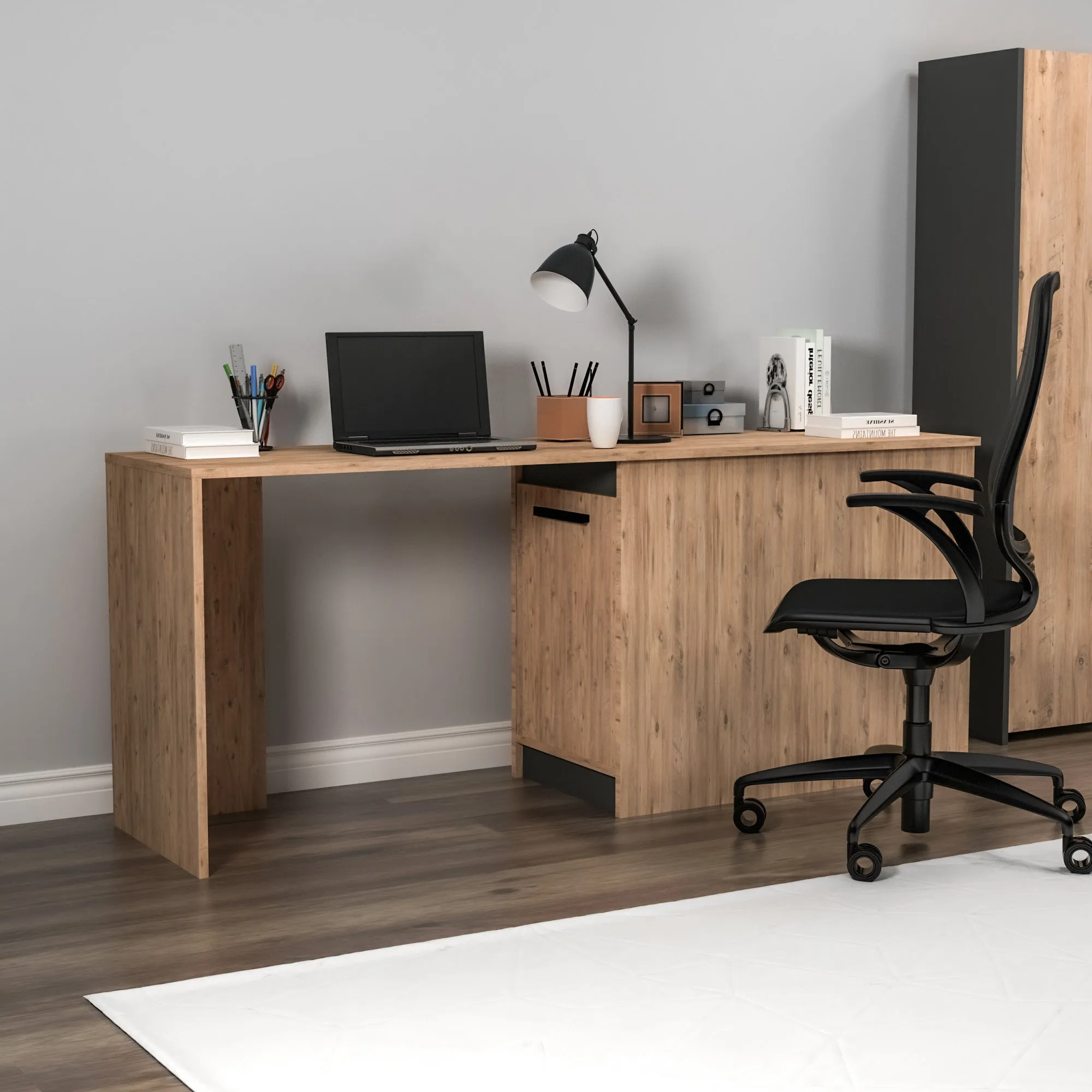 Achille Computer Desk with Cabinet