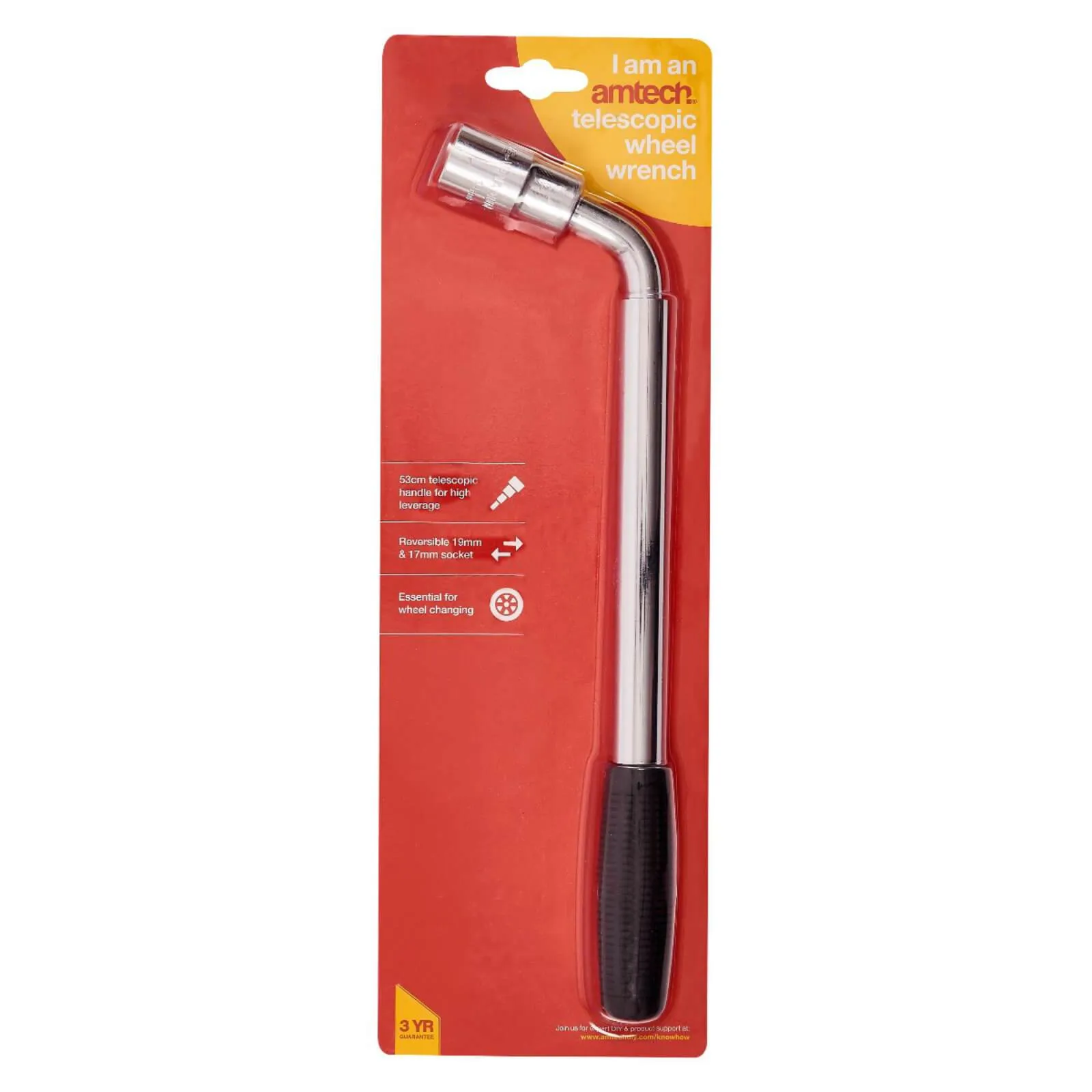 Amtech Wheel Master Wrench Telescopic Extending Handle