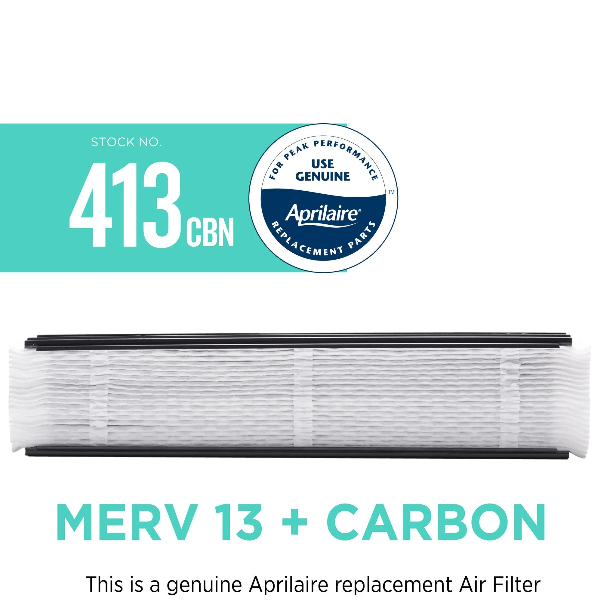 Aprilaire 413-CBN Odor Reduction Filter Replacement for Whole-Home Air Purifiers, MERV 13 with Activated Carbon