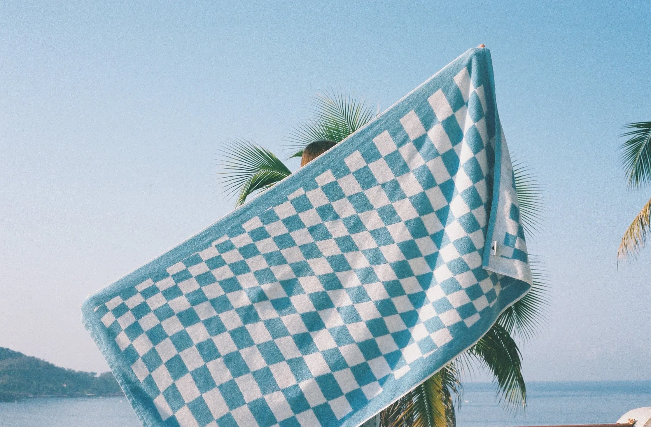 Aquatic Blue Checker Towel