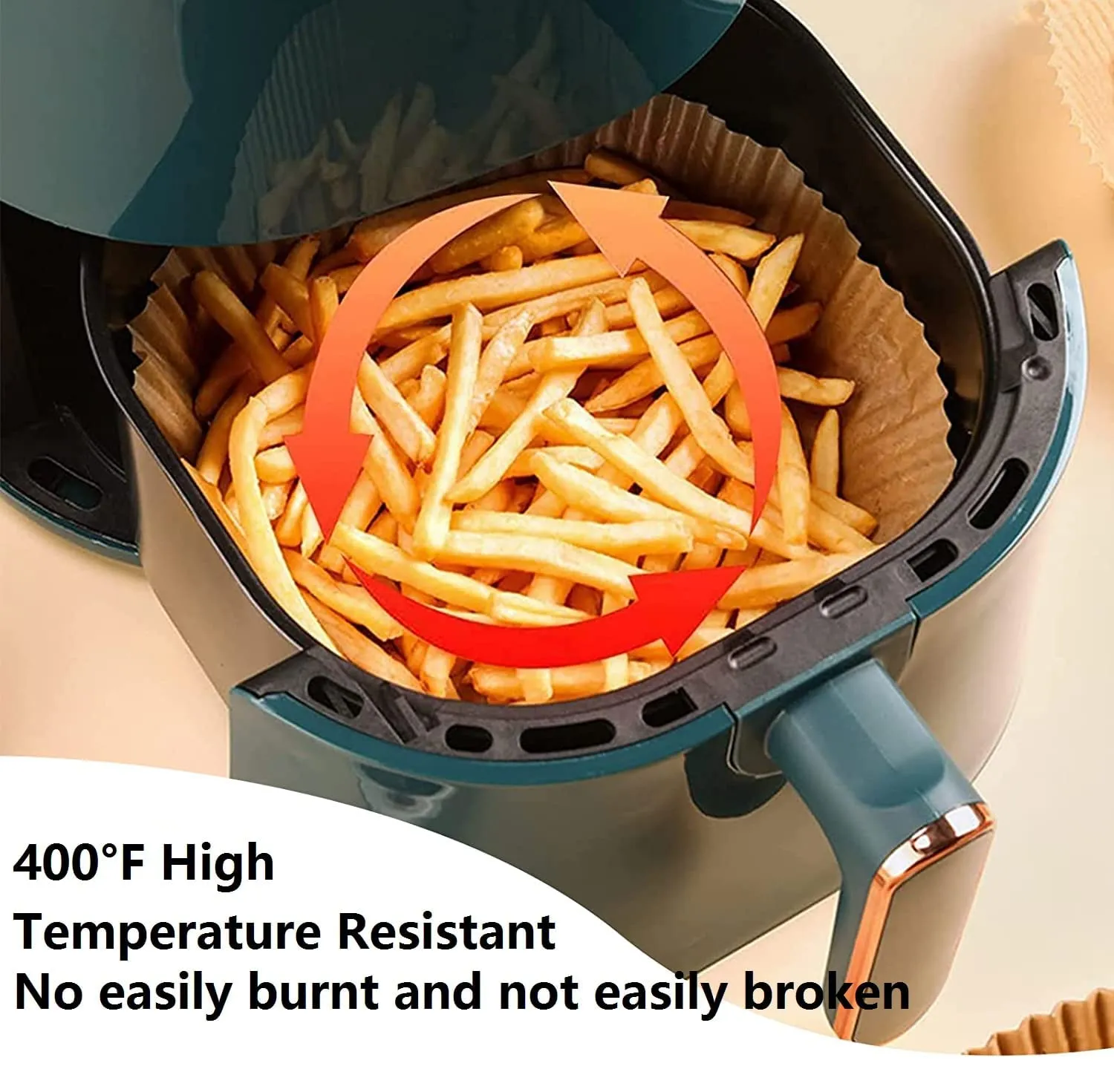 ARLICORPING Air Fryer 100Pcs Disposable Round Paper Liner, Non-Stick Disposable Air Fryer Liners, Baking Paper For Air Fryer Oil-Proof,For Baking Roasting Microwave, Medium