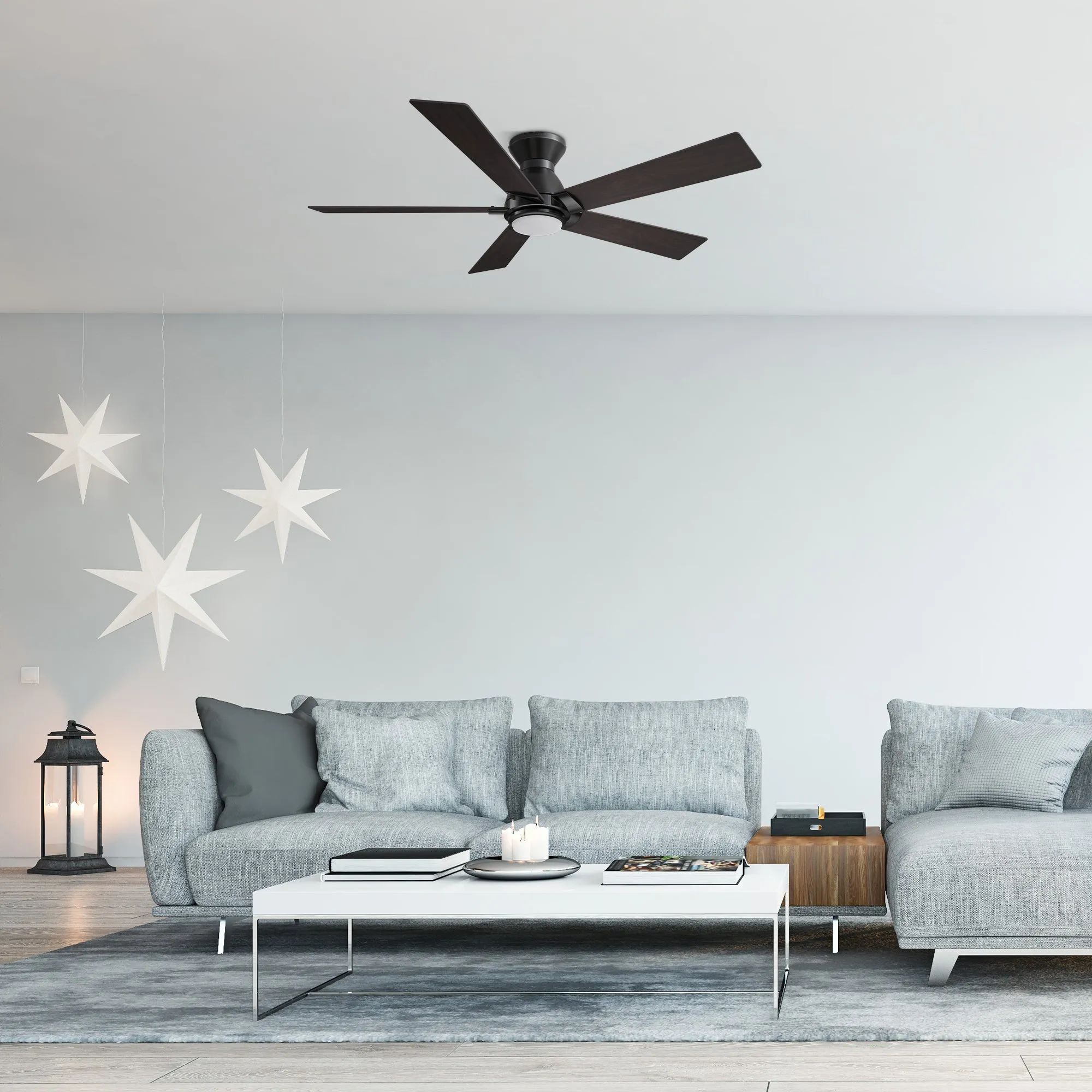 Armoy Low Profile Ceiling Fan with LED Light and Remote 52 inch