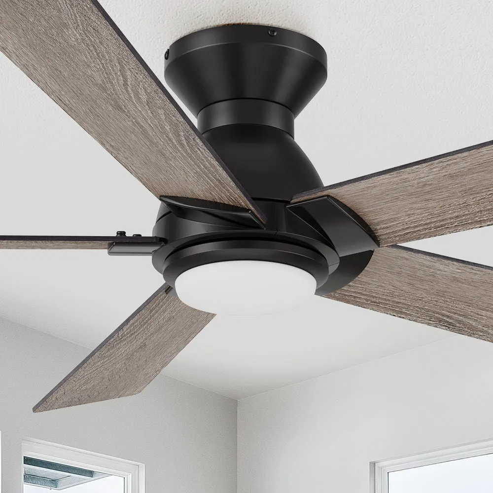 Armoy Low Profile Ceiling Fan with LED Light and Remote 52 inch