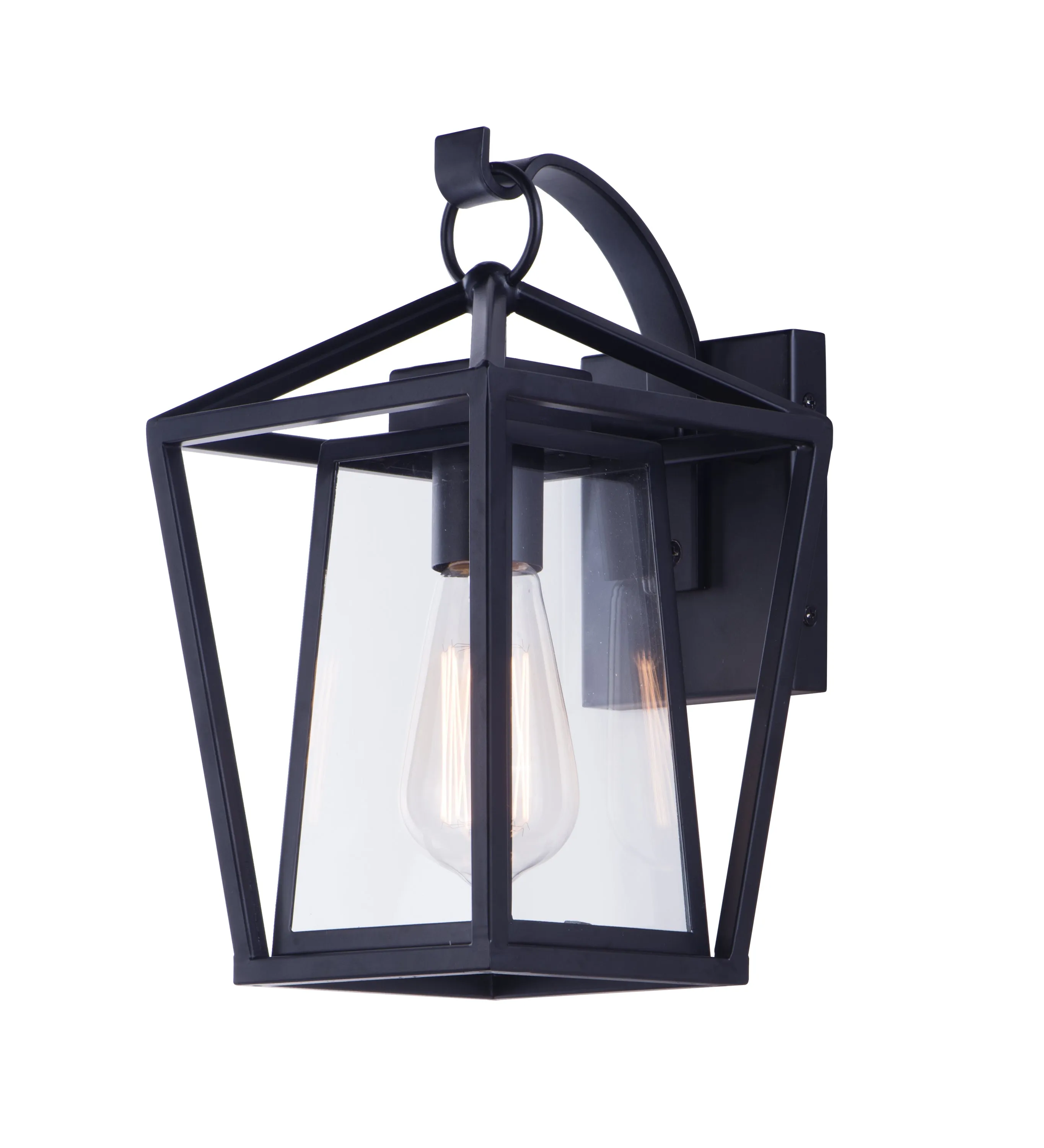 Artisan 1-Light Outdoor Wall Mount in Black with Clear Glass