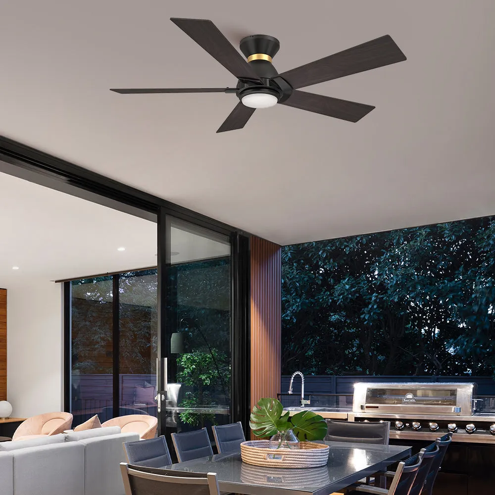 Aspen Ⅱ Low Profile Outdoor/Indoor Smart Ceiling Fan with LED Light 52”