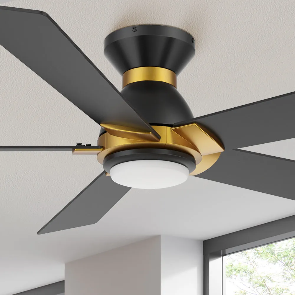 Aspen Ⅱ Low Profile Outdoor/Indoor Smart Ceiling Fan with LED Light 52”