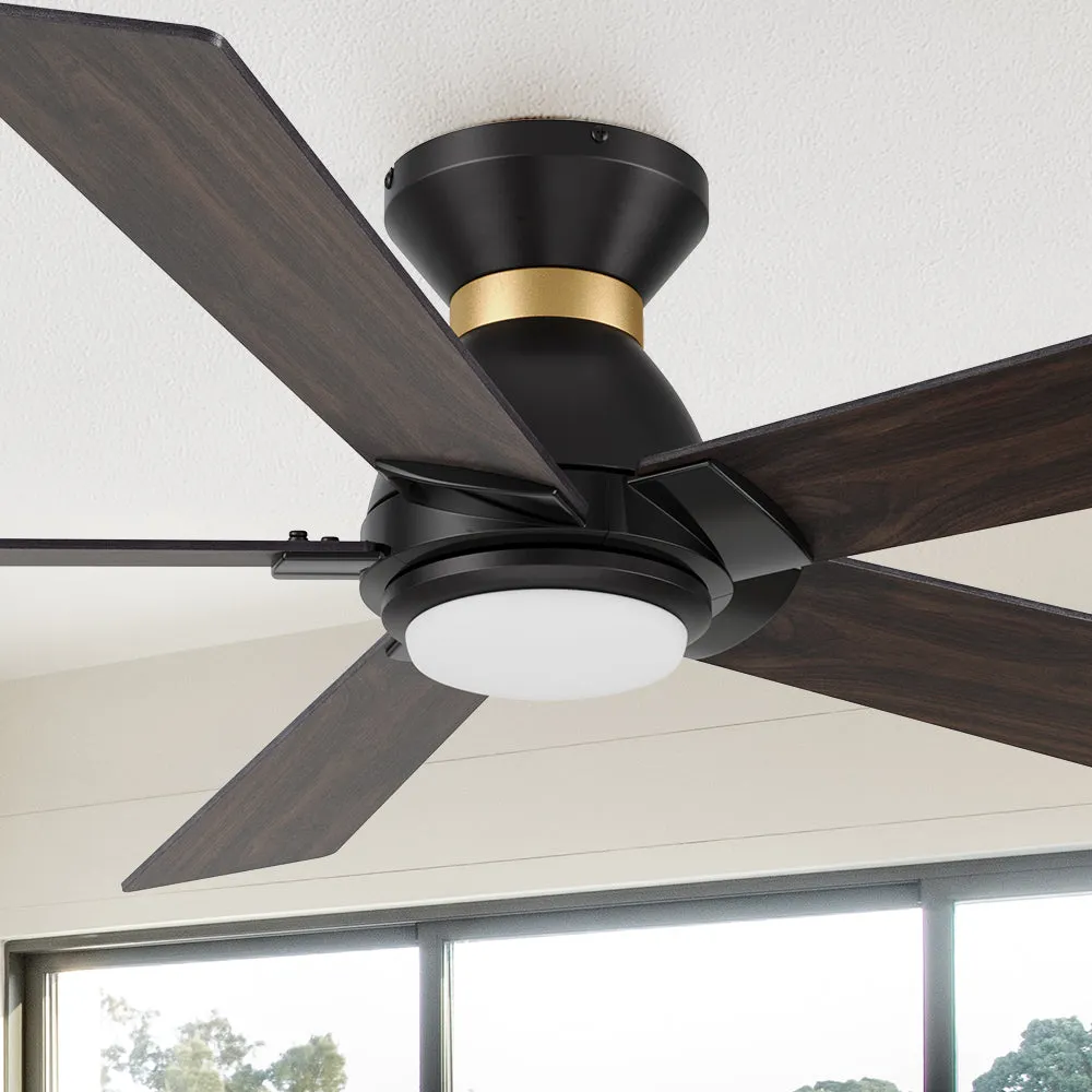 Aspen Ⅱ Low Profile Outdoor/Indoor Smart Ceiling Fan with LED Light 52”