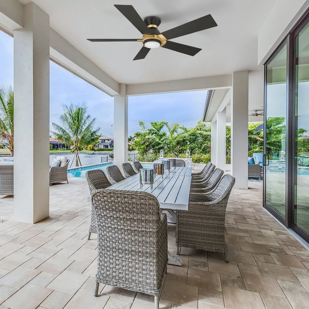 Aspen Ⅱ Low Profile Outdoor/Indoor Smart Ceiling Fan with LED Light 52”