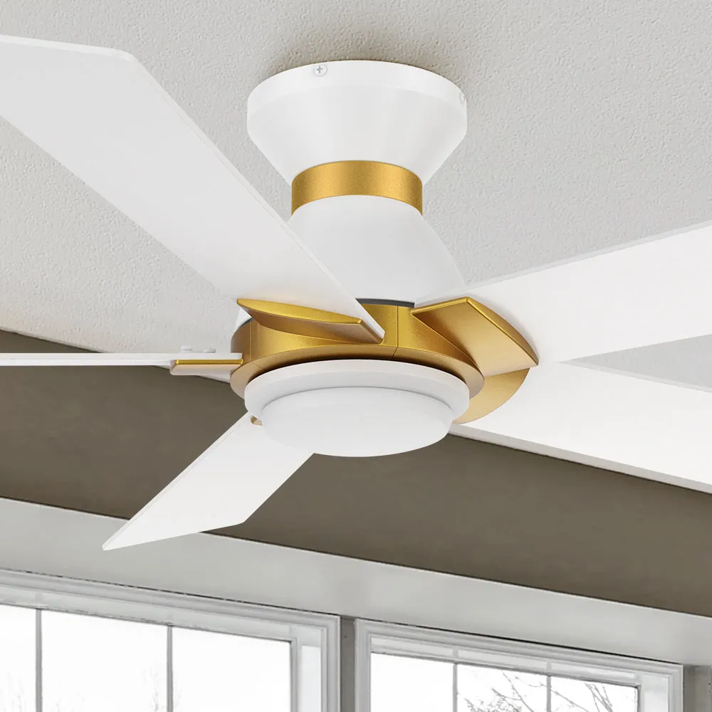 Aspen Ⅱ Low Profile Outdoor/Indoor Smart Ceiling Fan with LED Light 52”