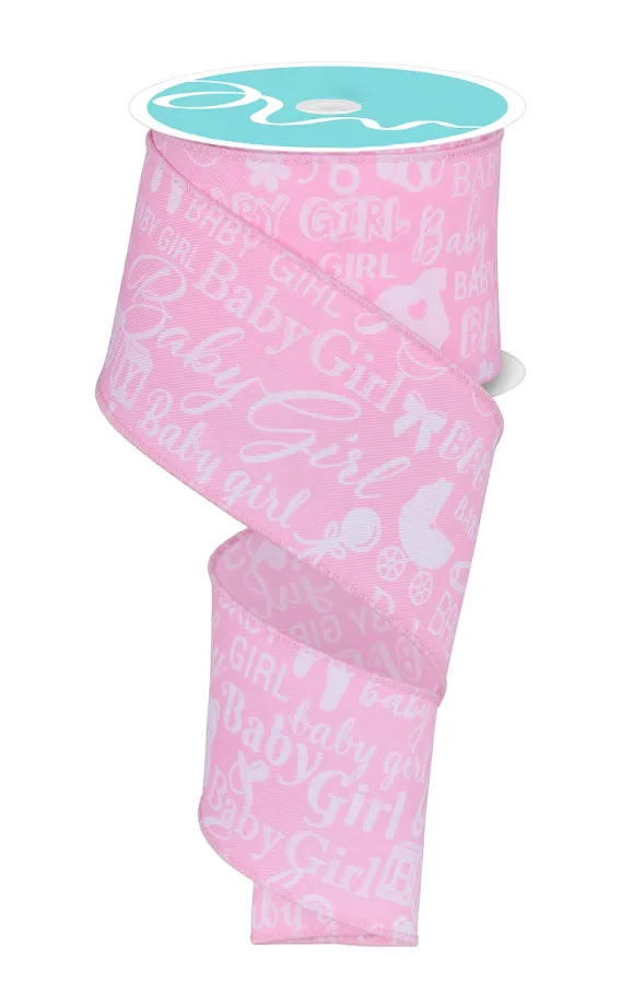 Baby Girl Gender Reveal Ribbon - 2 1/2" x 10 Yards