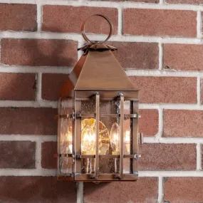 Barn Outdoor Wall Light in Solid Weathred Brass - 3-Light