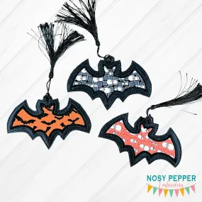 Bat Applique Bookmark/bag tag/ornament 4x4 machine embroidery design DIGITAL DOWNLOAD