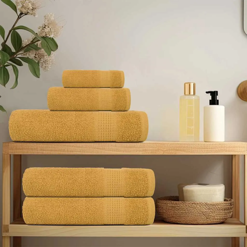 Bath Towels 10 pcs Gold 100x150 cm 360 gsm 100% Cotton