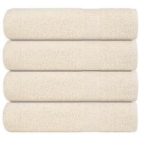 Bath Towels 4 pcs Cream 100x150 cm 360 gsm 100% Cotton