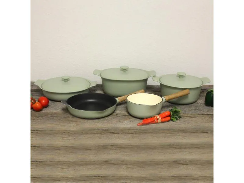 BergHOFF Ron 8Pc Cast Iron Cookware Set, Green