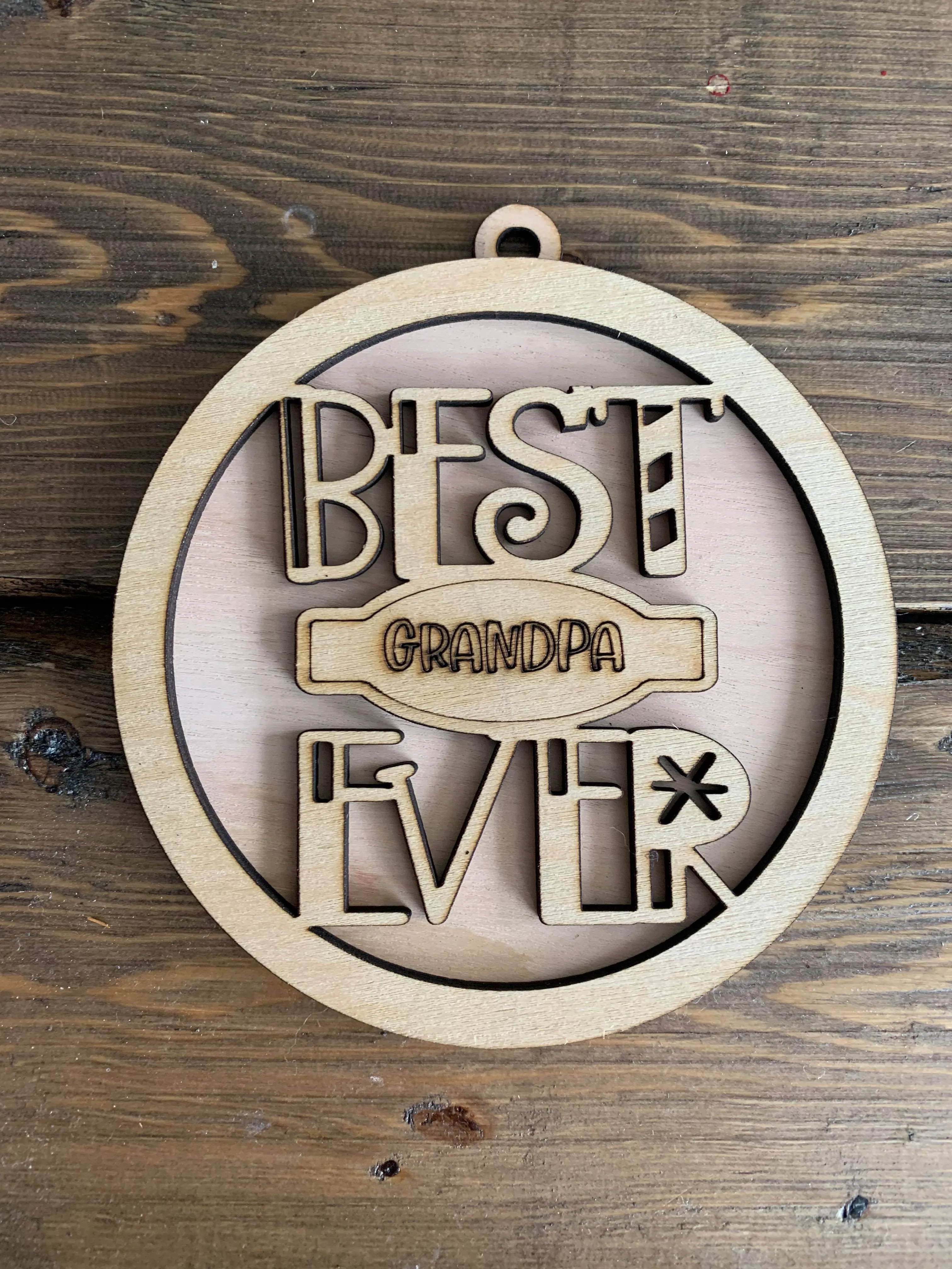 BEST EVER Ornament SVG File Laser Ready MOM PAPA TEACHER MIMI DAD COACH and more