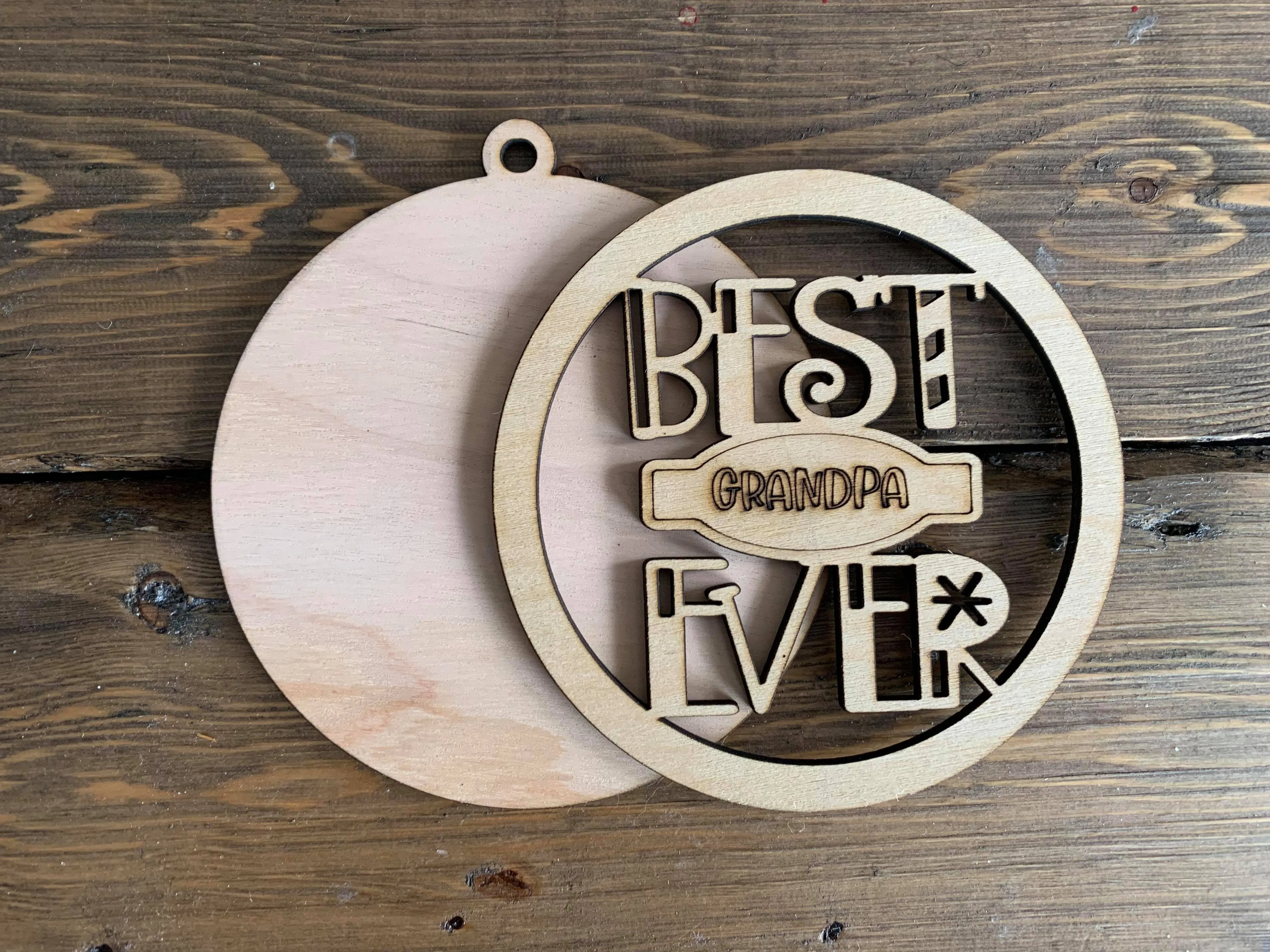 BEST EVER Ornament SVG File Laser Ready MOM PAPA TEACHER MIMI DAD COACH and more