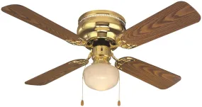 Boston Harbor CF-78125 Ceiling Fan, 4-Blade, Polished Brass Housing, 42 in Sweep, MDF Blade, 3-Speed :EA: QUANTITY: 1