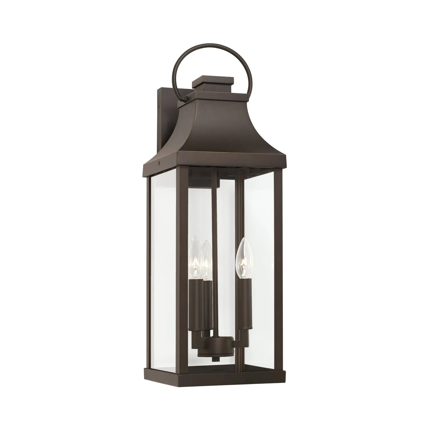 Bradford 3-Light Outdoor Wall Lantern in Oiled Bronze