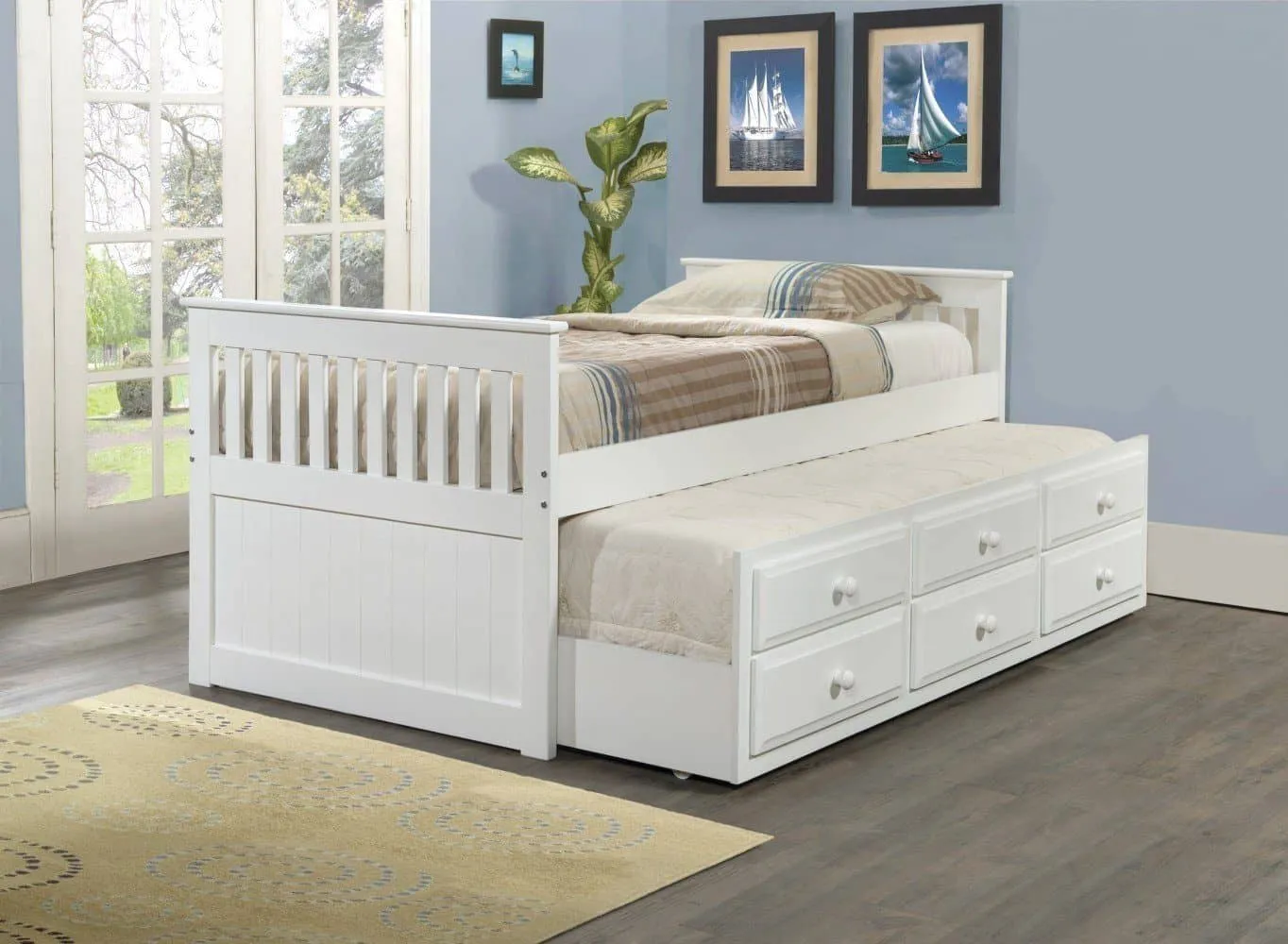 Brinley Captains Bed with Trundle and Storage