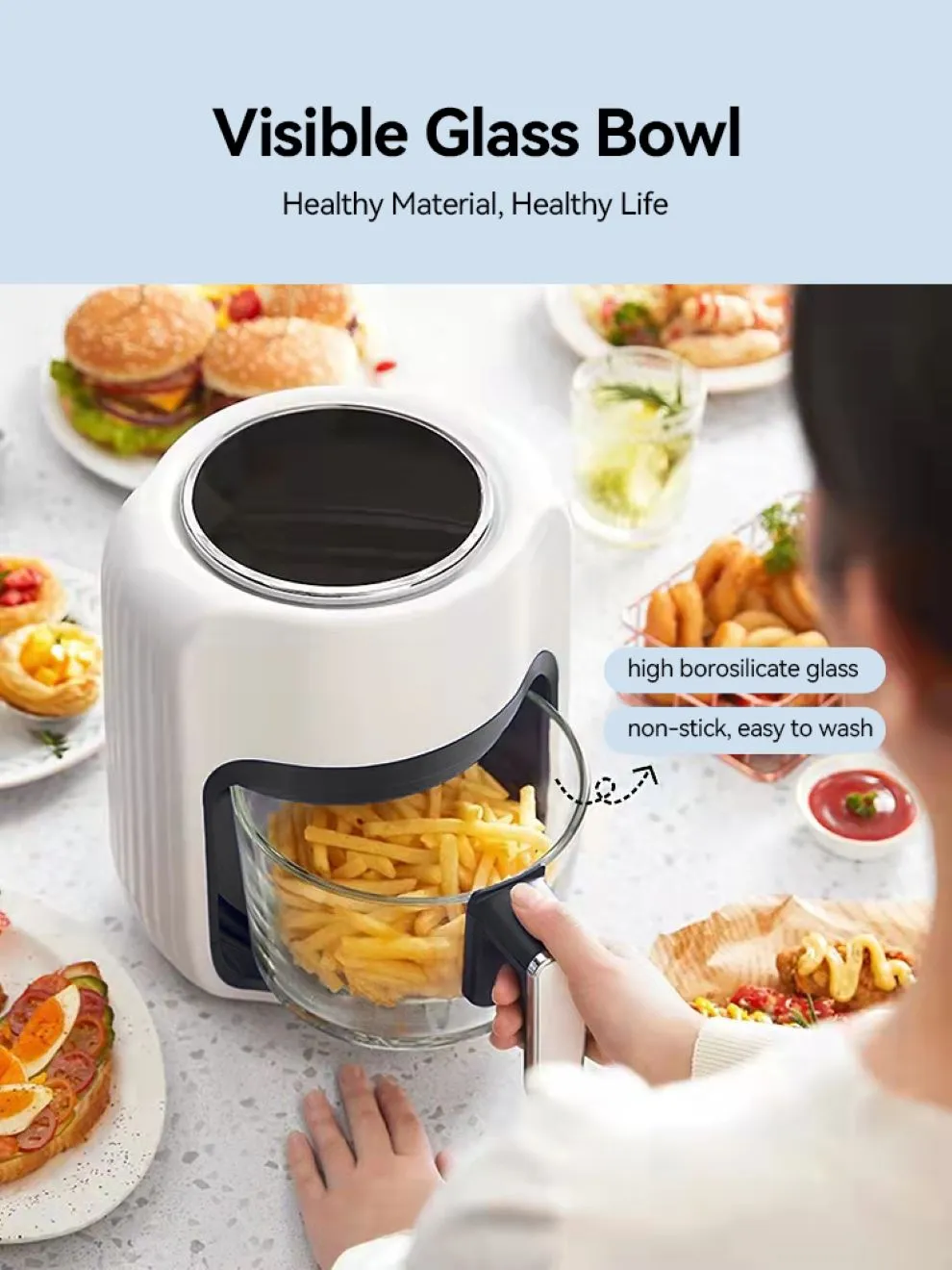 ByOrient Tempered Glass Air Fryer BO-AF16