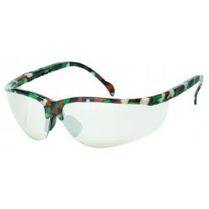 Camouflage Frame - Indoor/Outdoor Lens - Soft Rubber Nose Buds - Adjustable Temples Safety Glasses