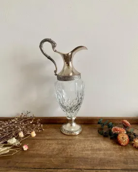 Carafe en verre travaillé et métal argenté