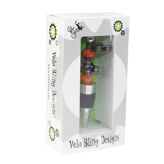 Chain Link Bottle Stopper with Metal Beads - Wholesale