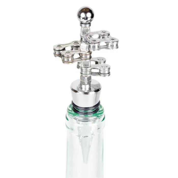 Chain Link Bottle Stopper with Metal Beads - Wholesale