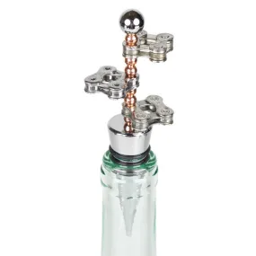 Chain Link Bottle Stopper with Metal Beads - Wholesale