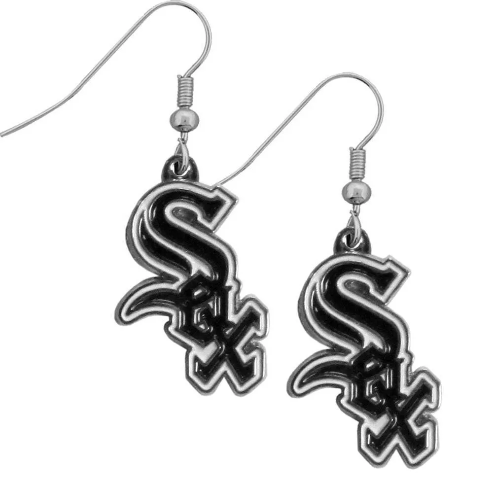 Chicago White Sox Chrome Dangle Earrings